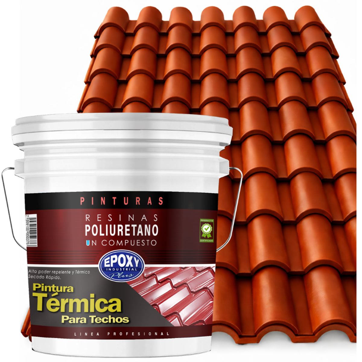 EPOXY - PINTURA TECHOS AISLANTE TERMICO - TINETA 15L - CAFÉ TEJA