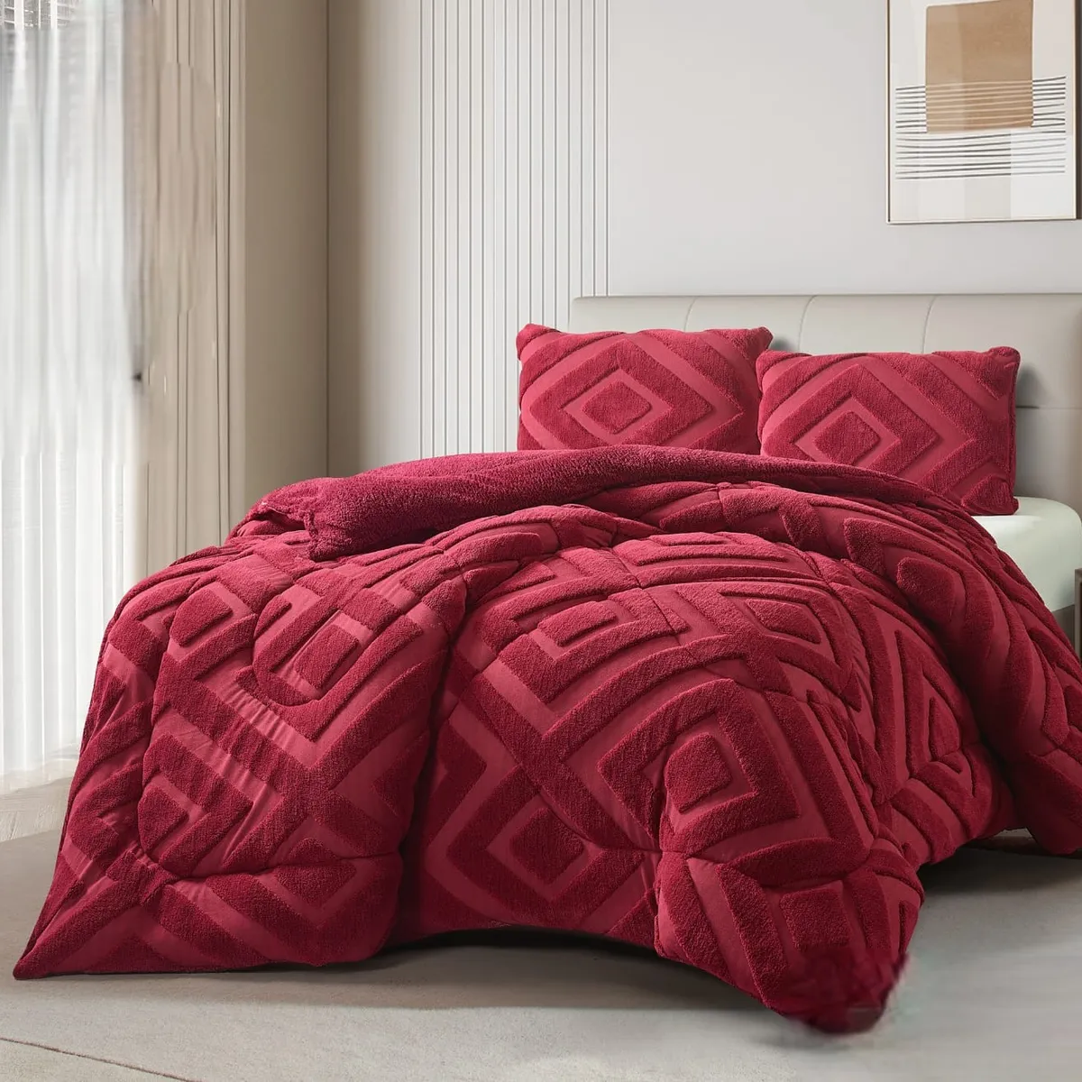 GENERICO - COBERTOR DE INVIERNO  SHERPA JACQUARD CUTTING DE ALGODON
