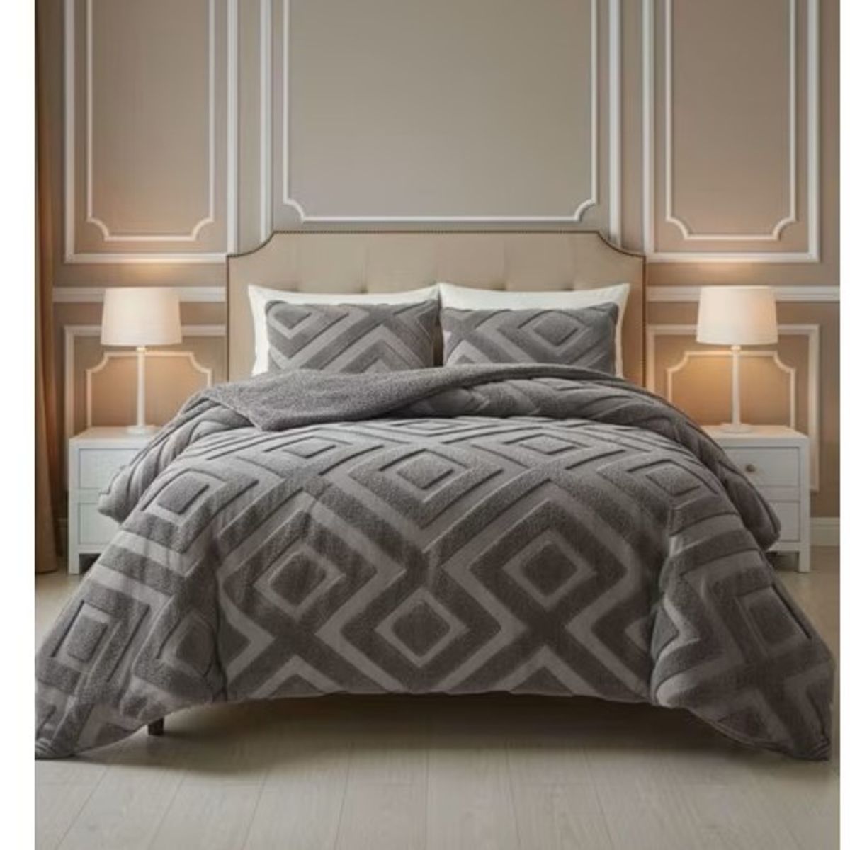 GENERICO - COBERTOR DE INVIERNO  SHERPA JACQUARD CUTTING DE ALGODON