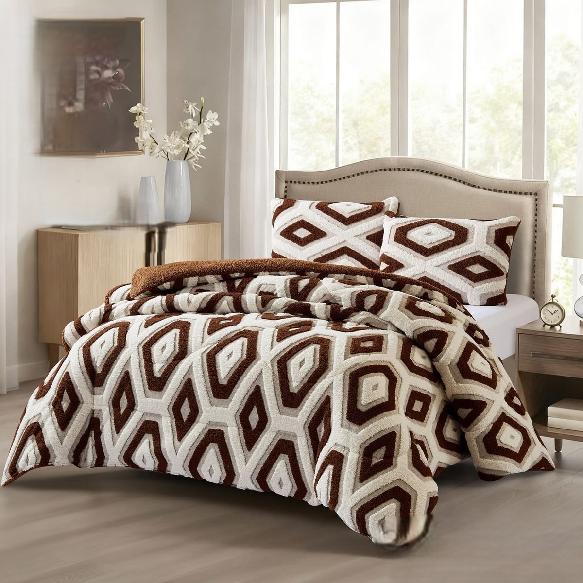 GENERICO - COBERTOR DE INVIERNO  SHERPA JACQUARD CUTTING DE ALGODON