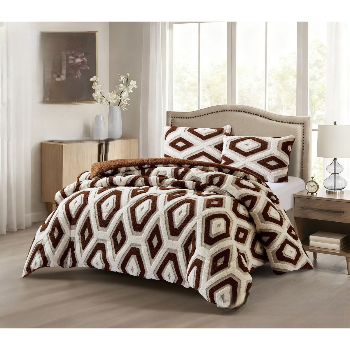 GENERICO - COBERTOR DE INVIERNO  SHERPA JACQUARD CUTTING DE ALGODON