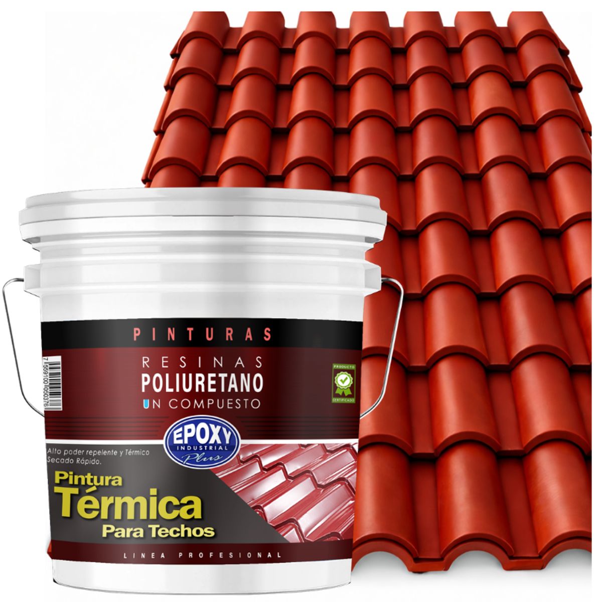 EPOXY - PINTURA TECHOS AISLANTE TERMICO - TINETA 15L - ROJO TEJA