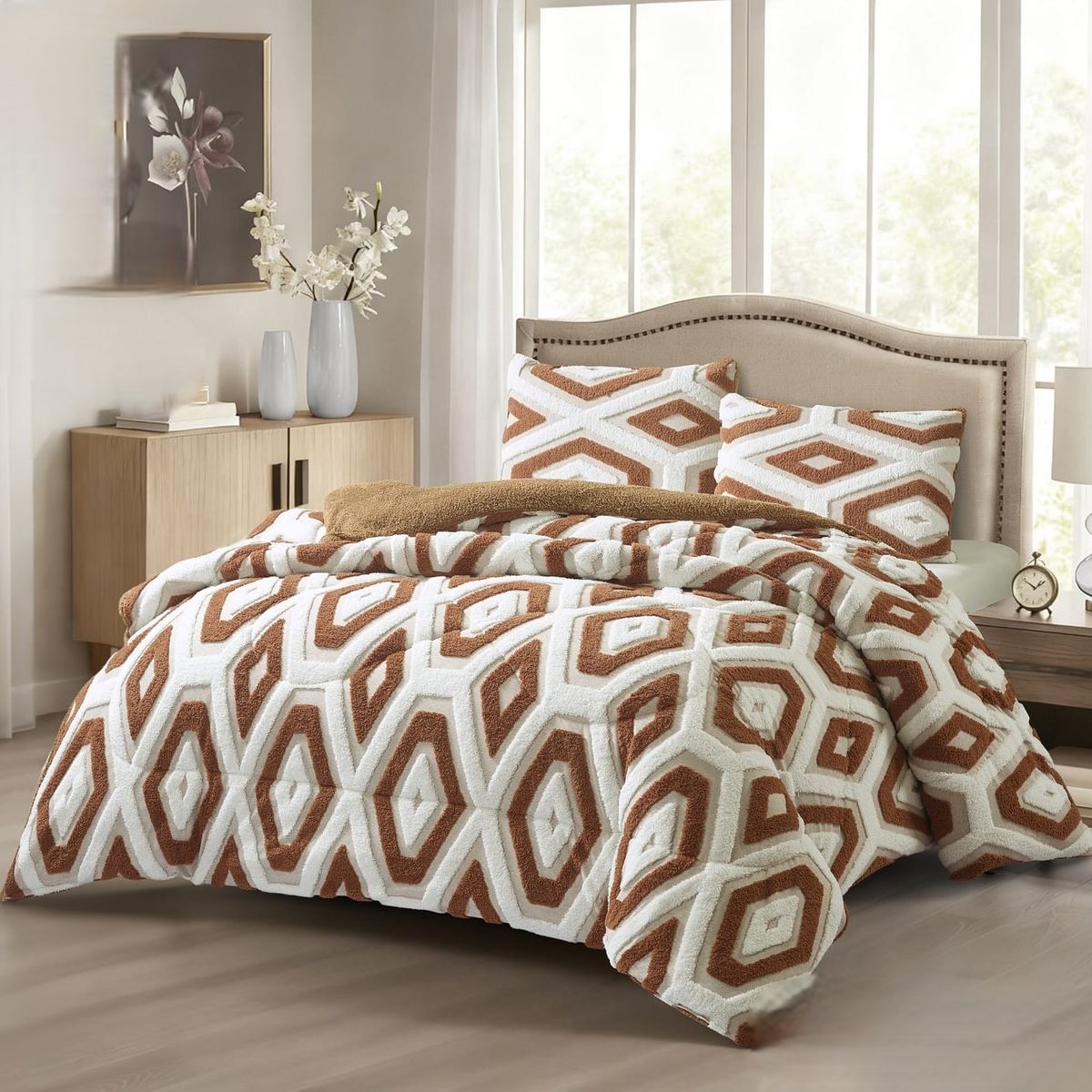 GENERICO - COBERTOR DE INVIERNO  SHERPA JACQUARD CUTTING DE ALGODON