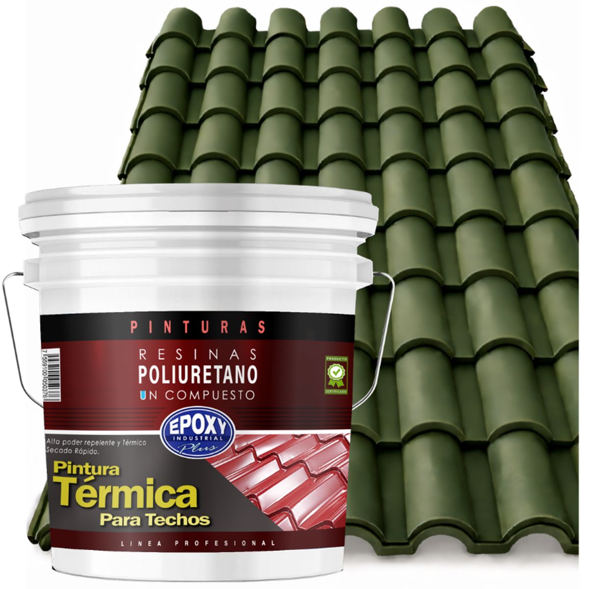 PINTURA TECHOS AISLANTE TERMICO - TINETA 15L - VERDE COLONIAL, marca EPOXY - Foto Principal