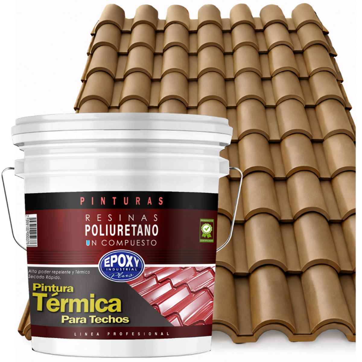 EPOXY - PINTURA TECHOS AISLANTE TERMICO - TINETA 15L - VERDE OLIVA GRIS