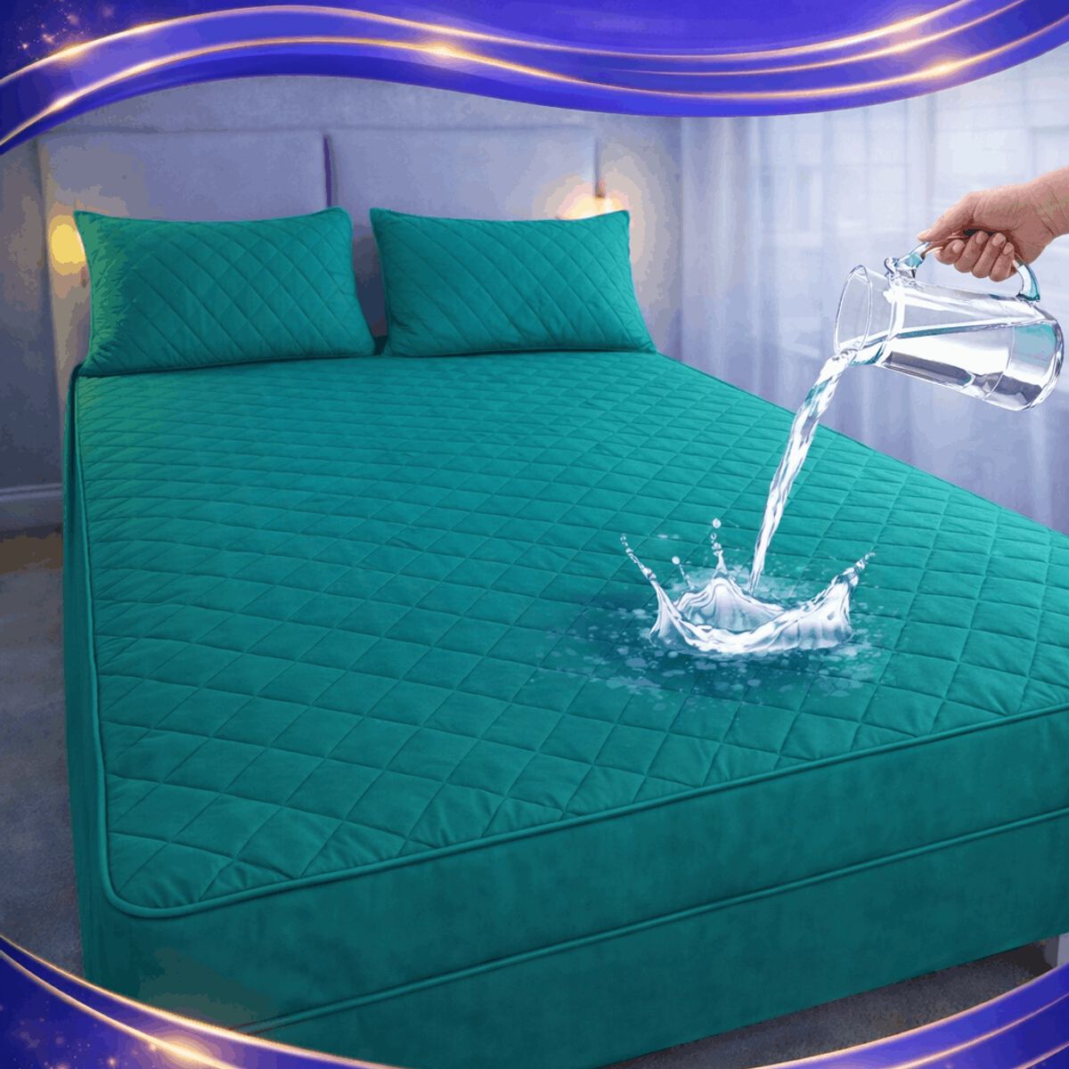 GENERICO - Cubre Colchon Impermeable 2 Plazas + Fundas Marca Alpro