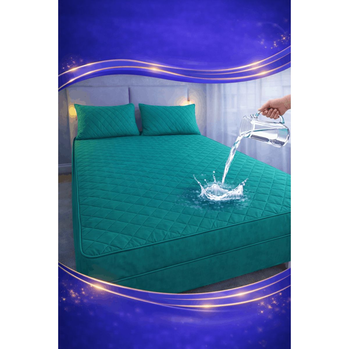 GENERICO - Cubre Colchon Impermeable 2 Plazas + Fundas Marca Alpro
