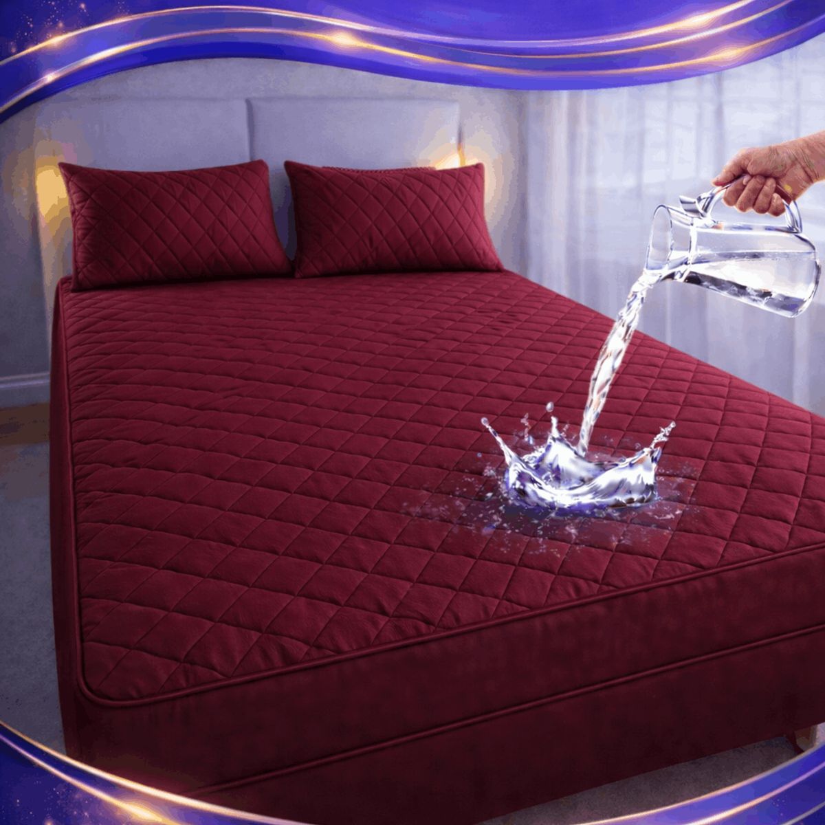 GENERICO - Cubre Colchon Impermeable 1,5 Plazas + Fundas Marca Alpro