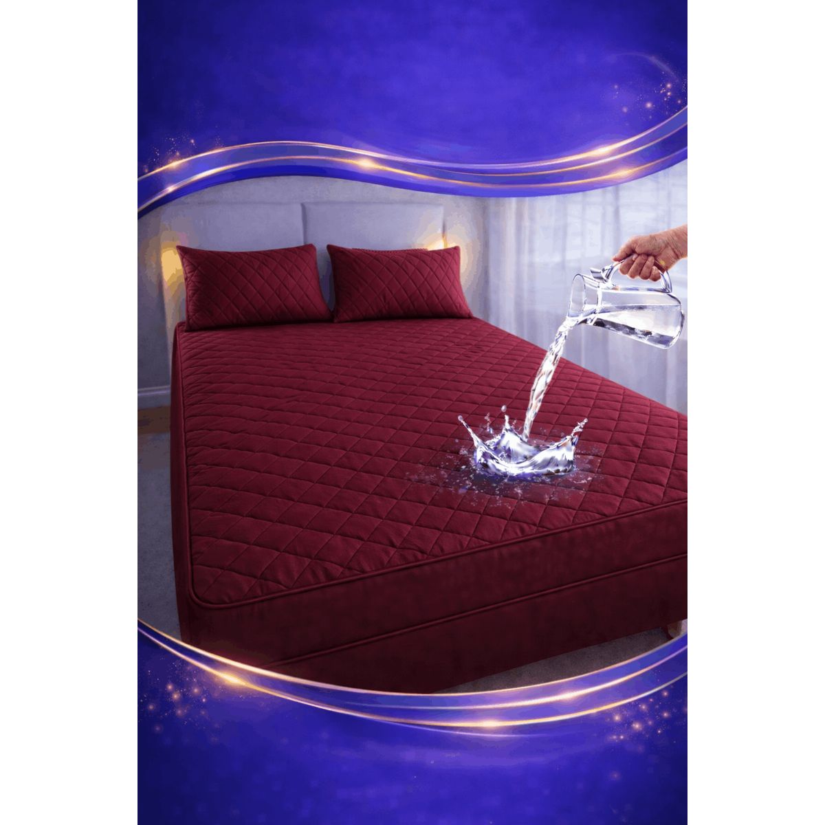 GENERICO - Cubre Colchon Impermeable 1,5 Plazas + Fundas Marca Alpro