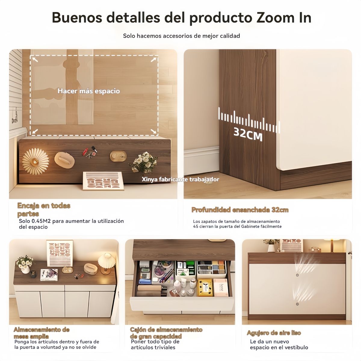 VIDA BUENAS - Zapatero Organizador Con  Hall Armario 90x100x32cm