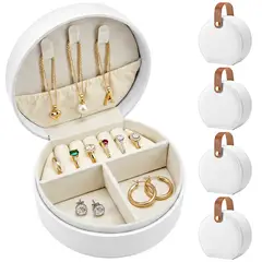 SLOWTON - Bandeja semicircular con asa Joyero Caja Organizador de joyas Anillo Collar 4 PCS
