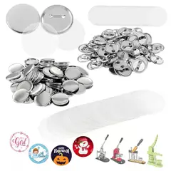 KUANGYE - 100 Botones 25mm Chapita Alfiler Metal Filimina Insumo