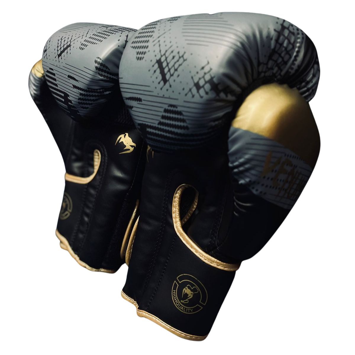 VENUM - Guantes De Boxeo Muay Thai Venum Elite Pro Gold Camo 14 OZ