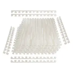 ATURE - Pack 4 Alfombrillas Goma Eva Tipo Madera 60x60cm