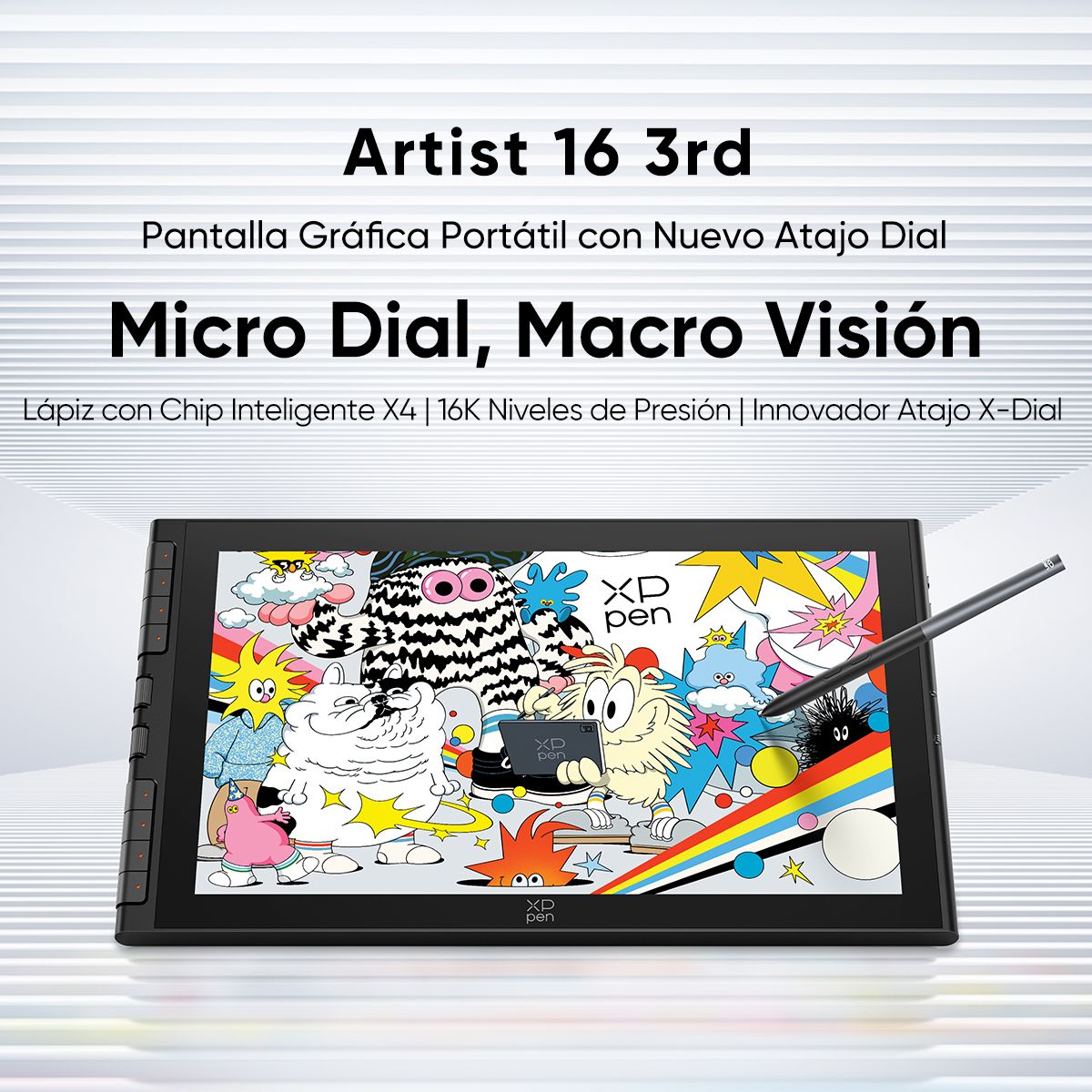 XP-PEN - XPPen Artist 16 3rd Tableta Gráfica con Pantalla 16 Pulgadas Negro