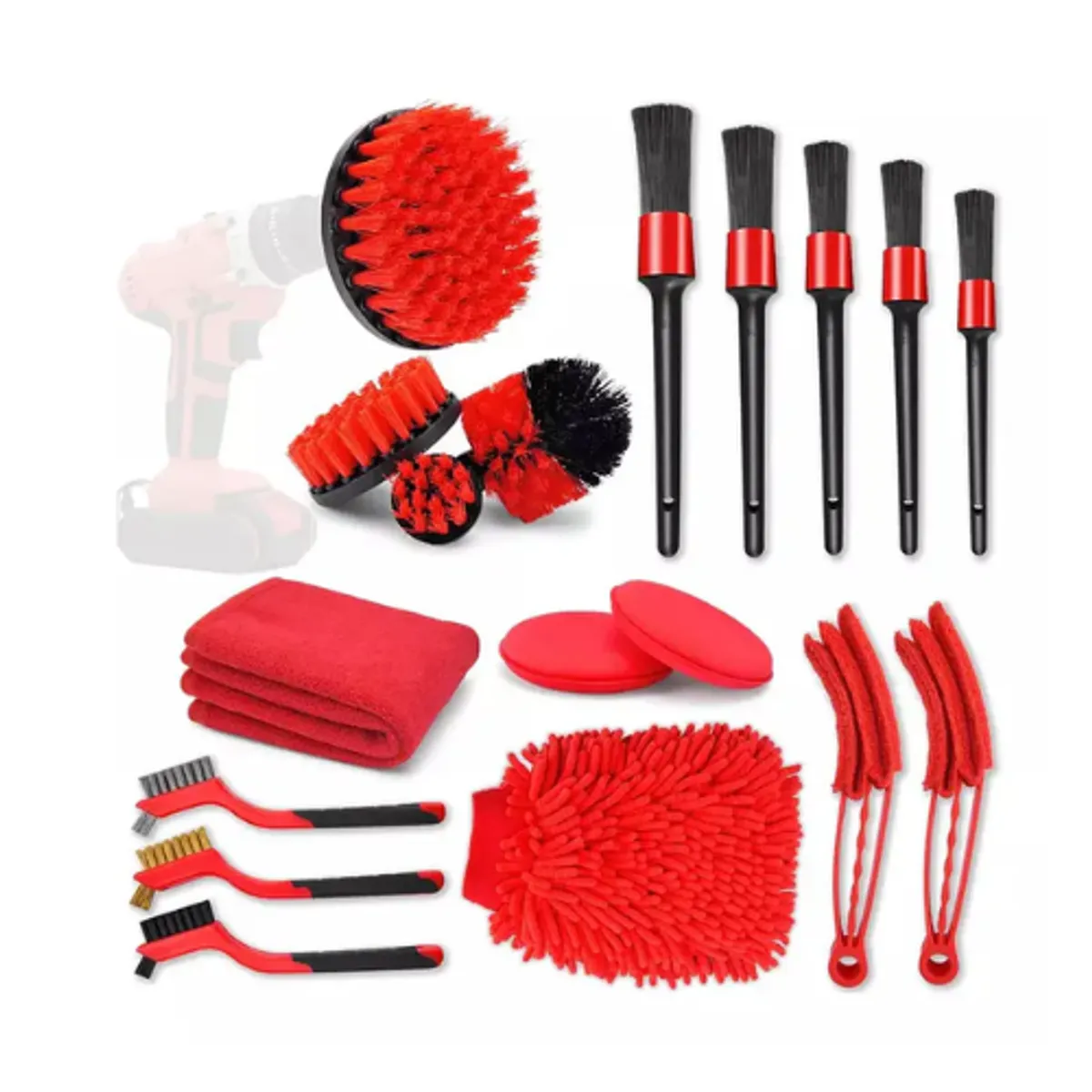 GENERICO - Kit 18 Piezas Limpieza De Auto Interior Y Exterior