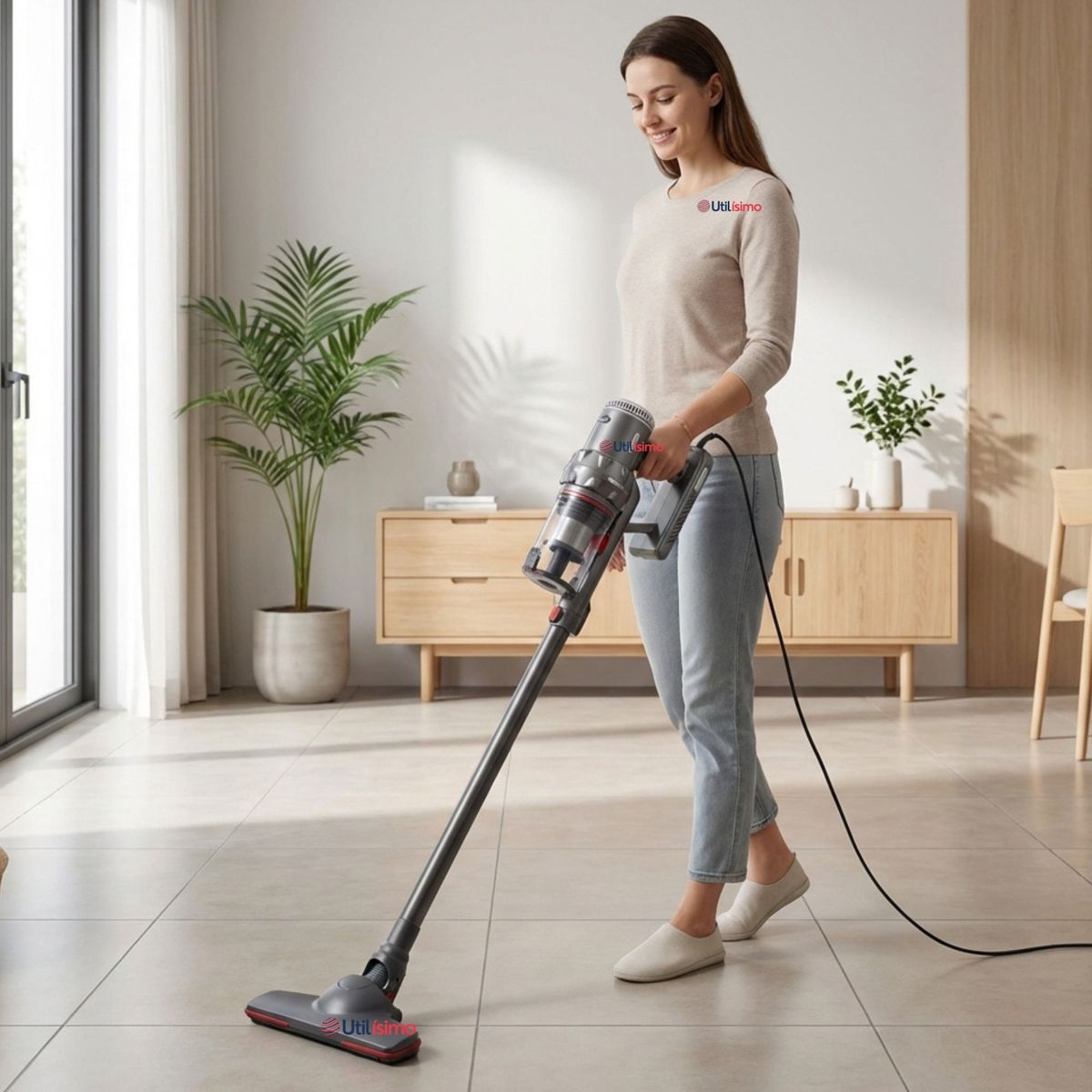 LINE - Aspiradora Vertical Portátil 3 Velocidades Filtro Hepa Lavable