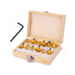 GENERICO - Juego De 12 Brocas Fresas Madera Router 6.35mm 1/4