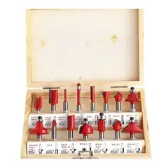 GENERICO - Brocas Fresas Madera Router 15 Pcs 6.35mm 1/4