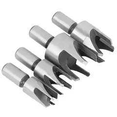GENERICO - Set 4 Brocas Cortadoras De Tapón O Tarugo Para Madera
