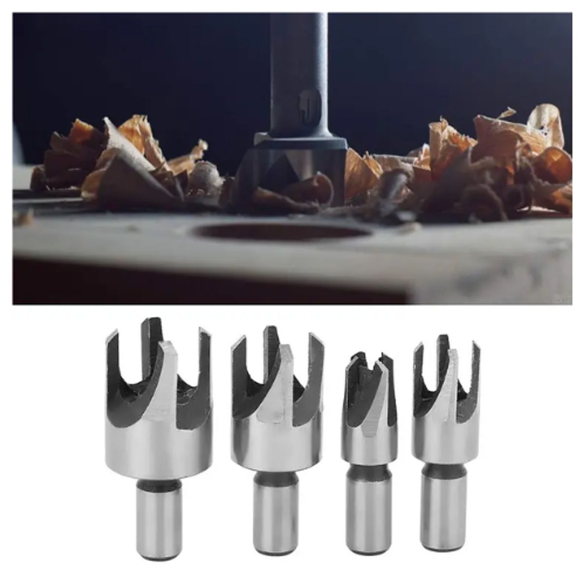 GENERICO - Set 4 Brocas Cortadoras De Tapón O Tarugo Para Madera