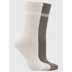 BSOUL - Calcetines 2 Pack Crew Grip Beige