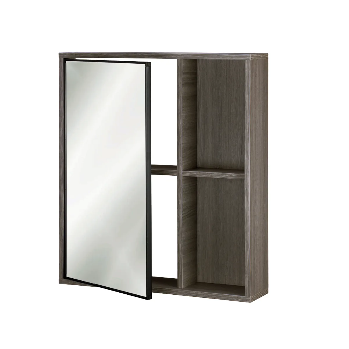 Mueble Botiquín con espejo 63x13x55 cm Gris Oak BR42, marca DUSCHY - Foto 2