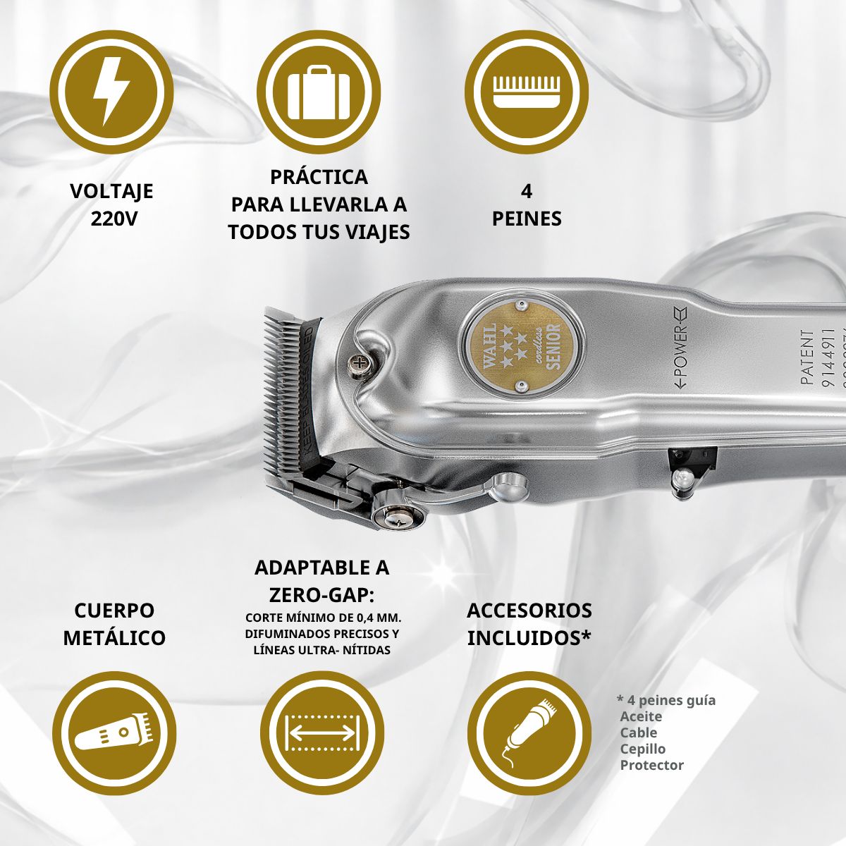WAHL - Máquina Cortadora de Pelo Wahl Profesional Inalámbrica Pro Senior Metal Clipper Edición Limitada