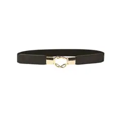 GEN - Cinturón delgado de mujer elasticado ancho 2.5 cm hebilla circular