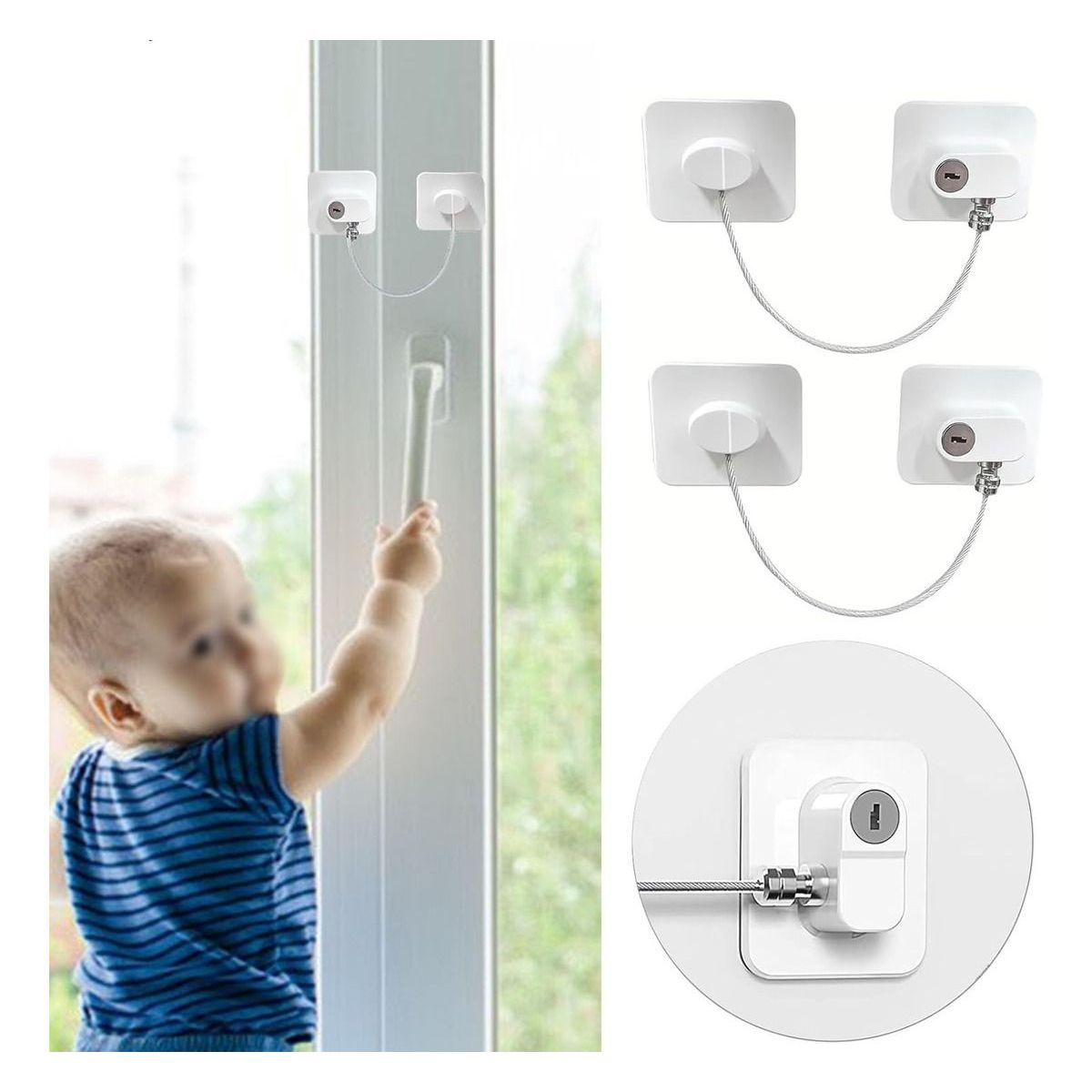 EVERSO - Pack 2 Seguros Puerta Cajones Refrigerador Bebés Protectores