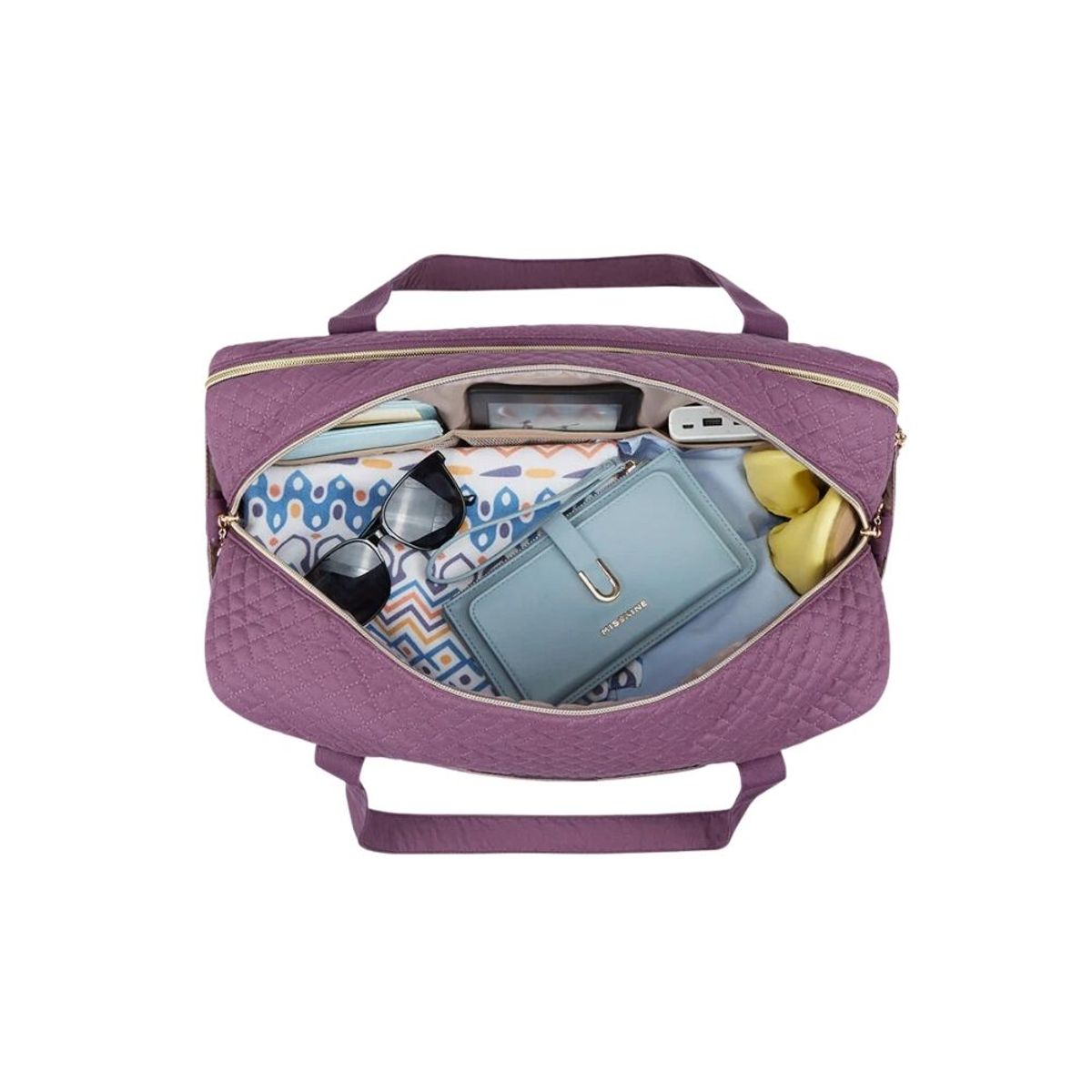 BAGSMART - Bagsmart Bolso Fin de Semana con Bolsa para Zapatos Morado