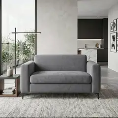 MUEBLES NATIVA - Sofá Bruma Gris 2 cuerpos