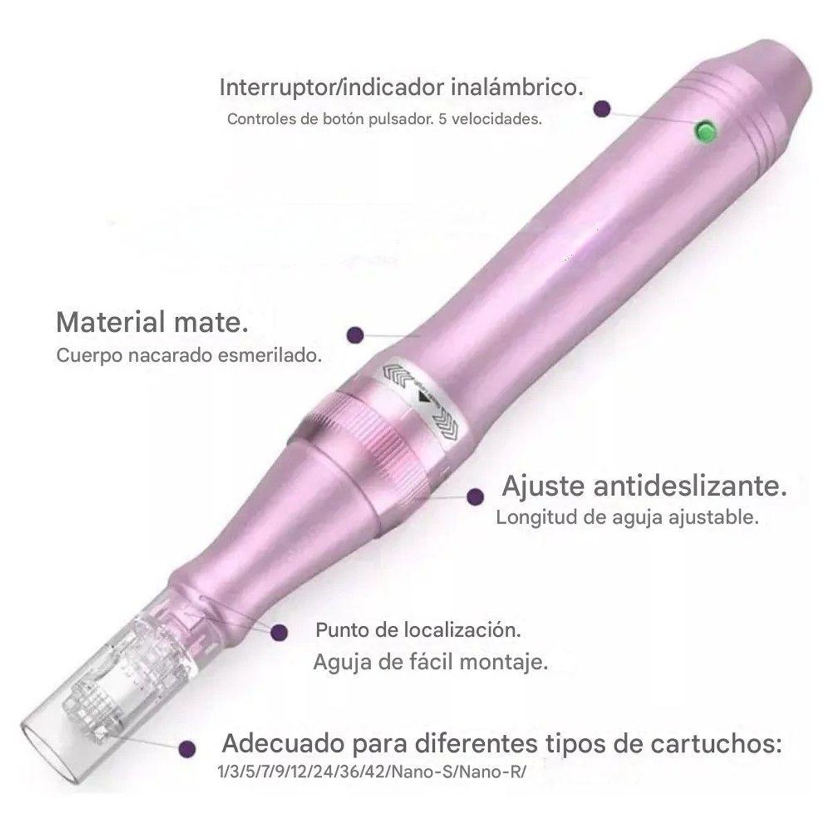 GENERICO - Dermapen Inalámbrico Metálico + 13 Repuestos De Regalo