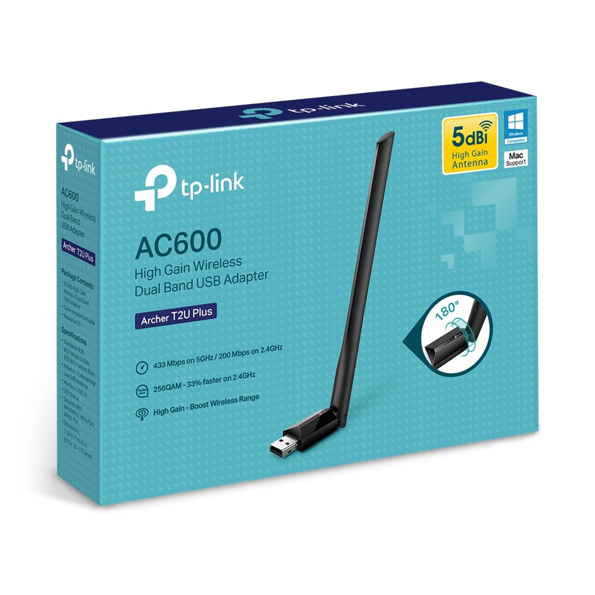 GENERICO - ADAPTADOR USB INAL AC600 ALTA GANANCIA DUAL BAND