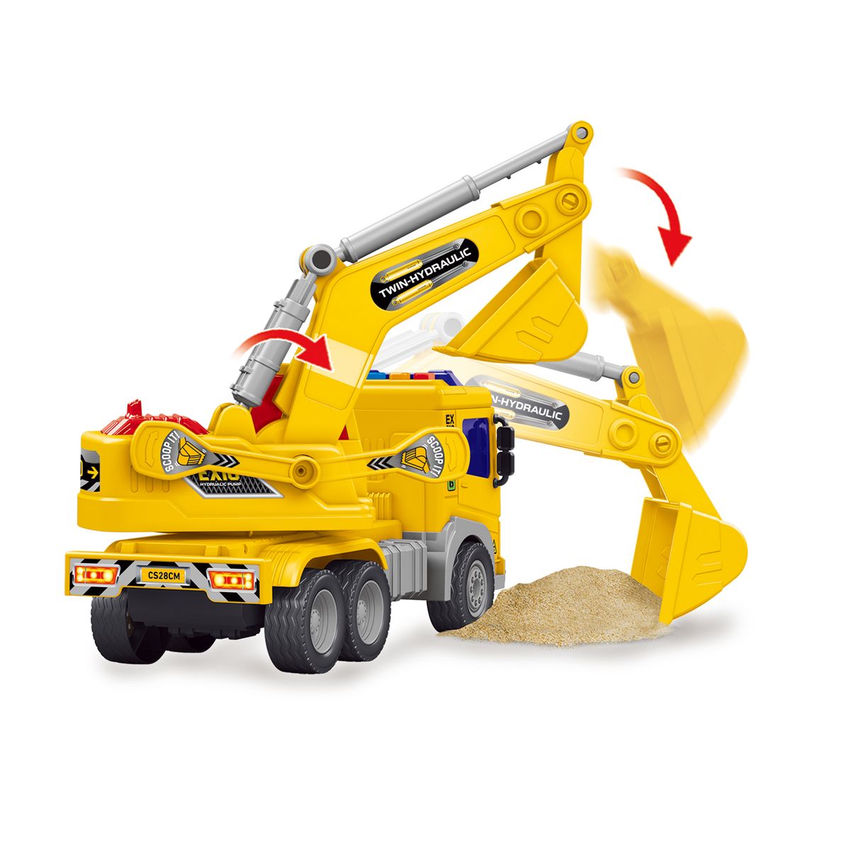 ULTRAX - Camión Excavadora a Fricción con Luz y Sonido Escala 116
