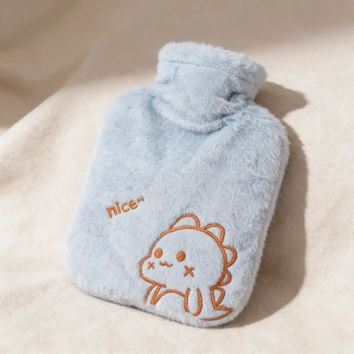 GENERICO - Guatero Bolsa Agua Caliente Funda Peluche Dino Kawaii 2000ml
