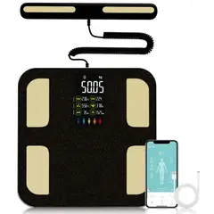 GENERICO - Balanza Pesa Inteligente Smart Scale Full Body + App Negro