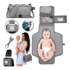 EVERSO - Mudador Portátil Impermeable Para Bebé Cambiador Plegable Gris