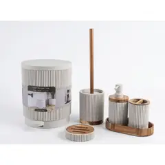 WAKESHOME - Juego de Accesorios para Baño Set de 6 Piezas Diseño Acanalado