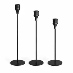 COLETTE - Set De Porta Velas Candelabro Metálico Premium Mikonos