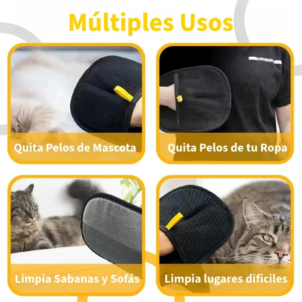 GENERICO - Guantes Quita Pelos Para Mascotas Perros Y Gatos 2pcs
