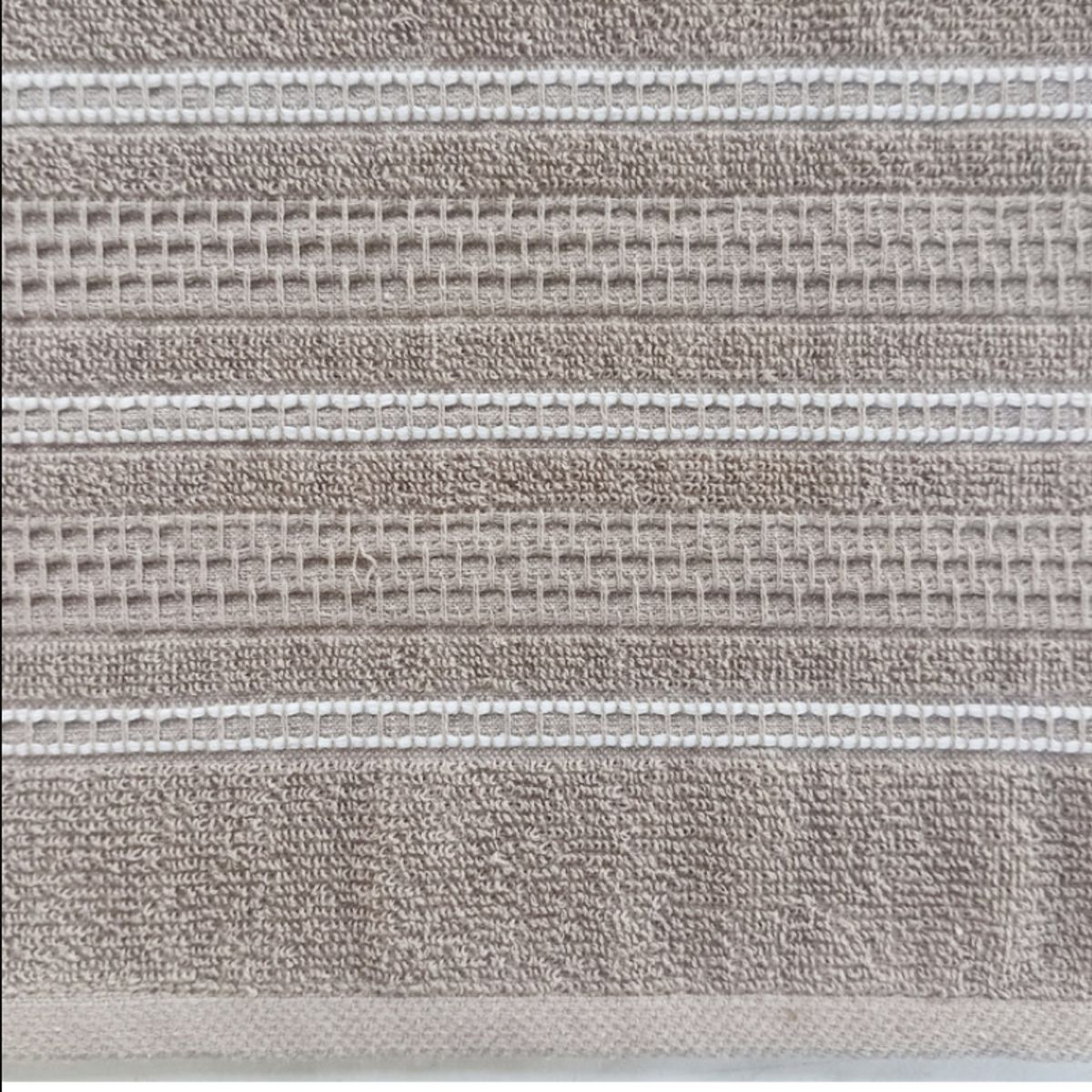 IDETEX - Set 6 Toallas Valencia Algodón Beige