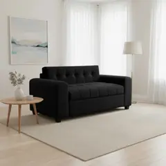 DISEÑOS VALESTRINI - SOFA DOS CUERPOS BRAZO REDONDO EN FELPA