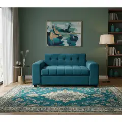 DISEÑOS VALESTRINI - SOFA DOS CUERPOS BRAZO REDONDO EN FELPA