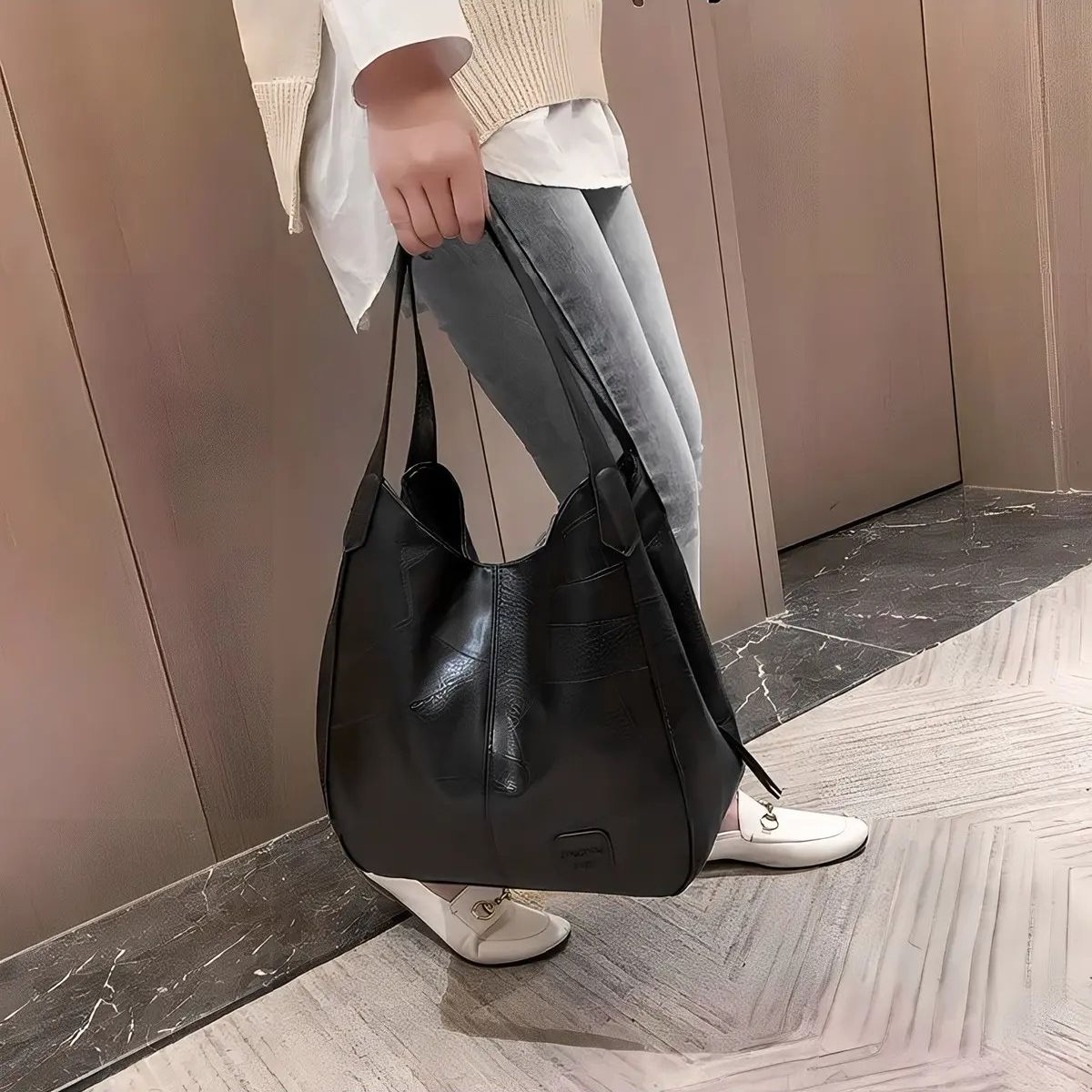 GENERICO - Bolsa Hombro Cuero Suave Con Gran Capacidad Labg