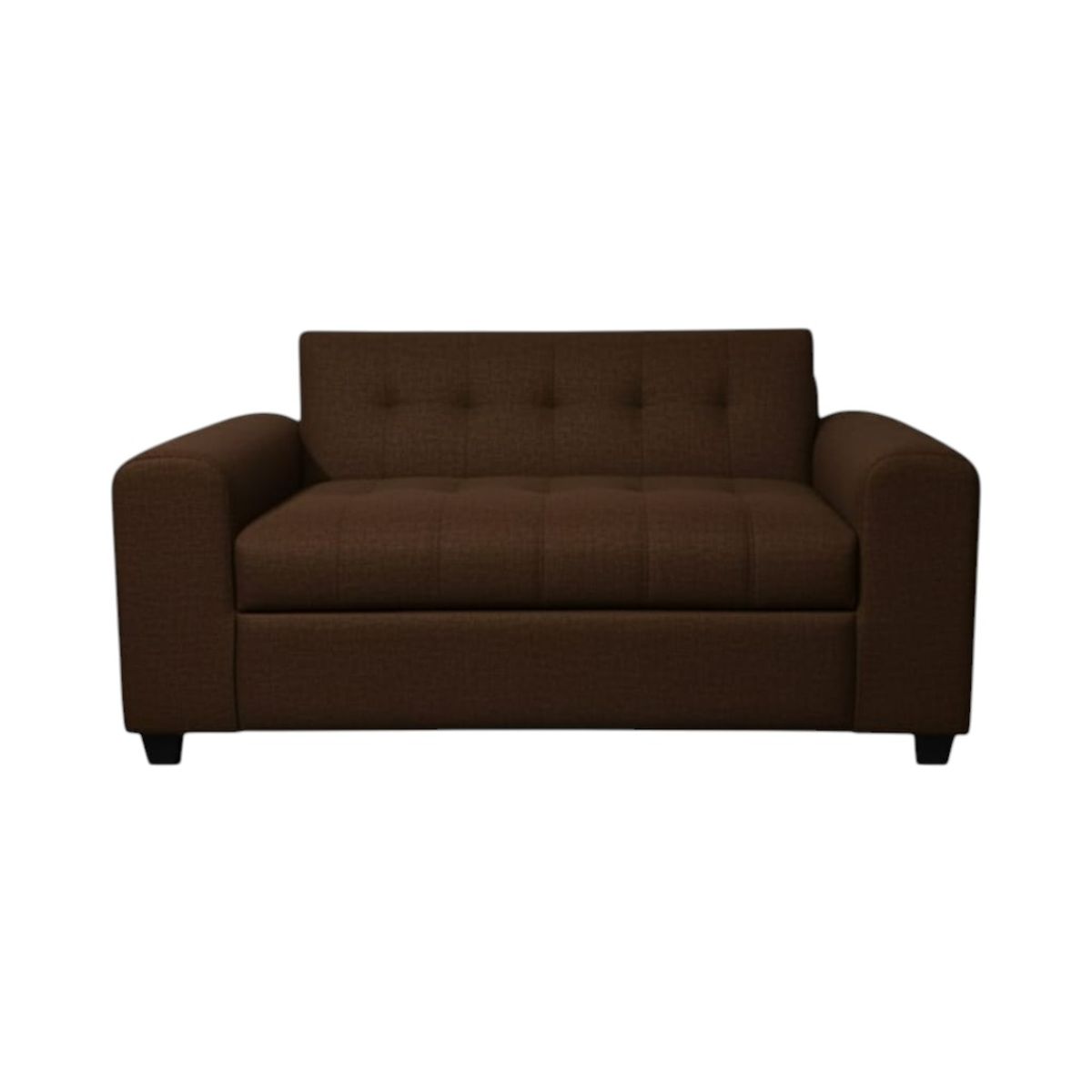 DISEÑOS VALESTRINI - SOFA DOS CUERPOS BRAZO REDONDO EN LINO CHOCOLATE