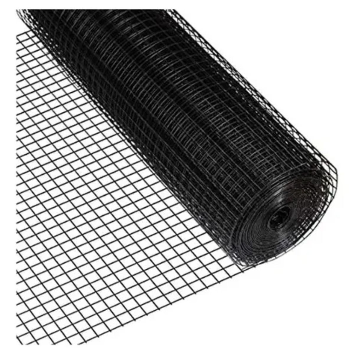 GENERICO - Malla Soldada Plastificada Negra 1.6cm Alto 90cm Largo 10Mts