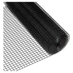 GENERICO - Malla Soldada Plastificada Negra 1.6cm Alto 90cm Largo 10Mts