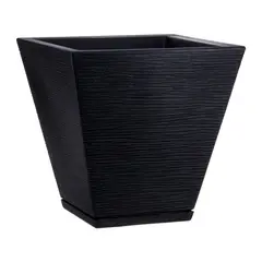 FLORIDIS - MACETERO NEGRO ZURIQUE 34CM ALTO CON PLATO