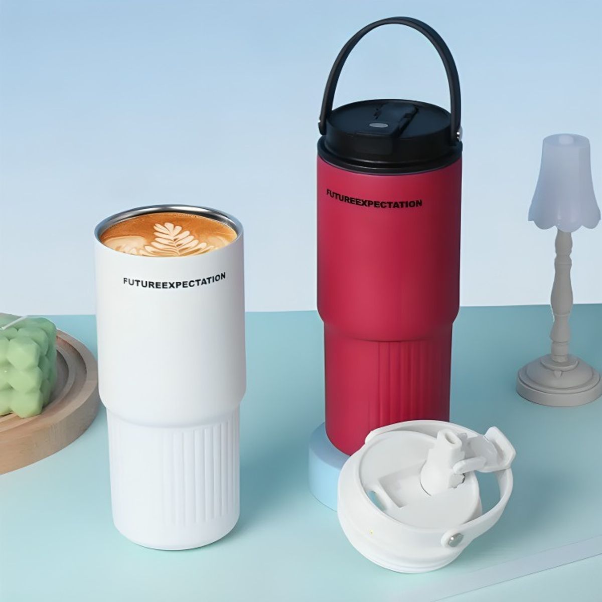 GENERICO - VASO TERMICO CON ASA Y TAPA 750ML